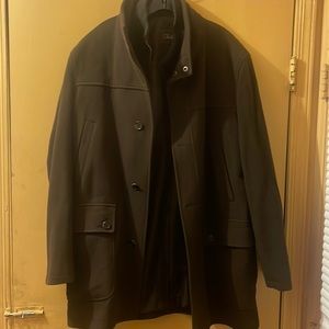 Cole Haan brown wool cashmere nylon acrylic polyester coat large
